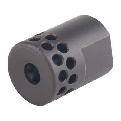 Short Muzzle Brake 22 Caliber 1/2-28 Steel Black
