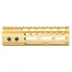 Guntec USA 6.75" ULtra Lightweight Thin M-LOK Free Floating Handguard w/ Monolithic Top Rail Anodized Gold