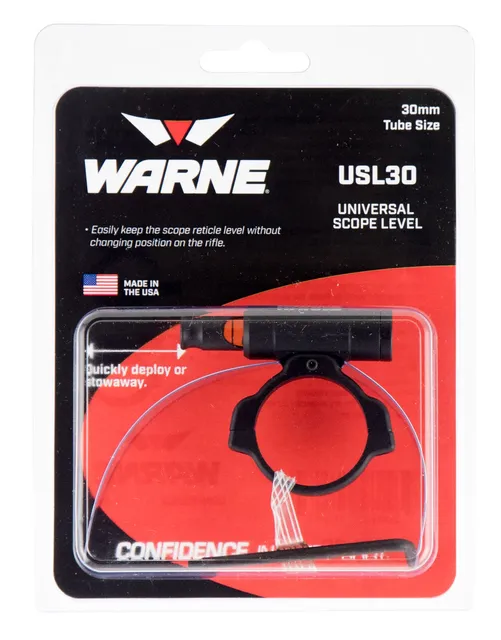 Warne Scope Mounts 30mm 6061 Aluminum 1-Piece Universal Scope Level, Black
