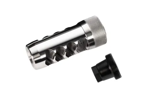 Area 419 Hellfire Match Self Timing 5/8-24 Muzzle Brake w/ Thread Adapter - .30 Cal, Stainless