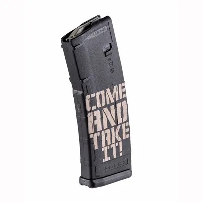 AR-15 Laser Engraved Pmag Gen2 MOE 30rd - AR-15 223/5.56 30rd Polymer Magazine, Black, Come Take It