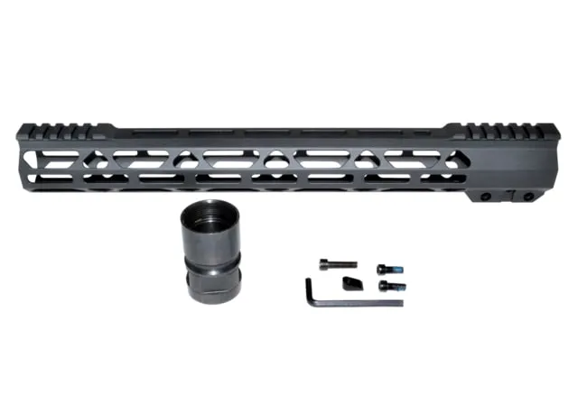 Presma Super Light Slim Free Float No Timing M-LOK Handguards 15in AR-15 223/5.56. Black