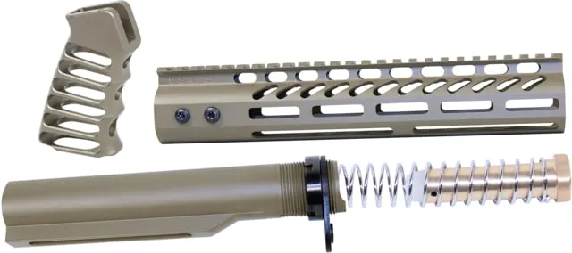 Guntec USA AR-15 10in Pistol Brace Build Kit With Milspec Buffer Tube Cerakote Flat Dark Earth