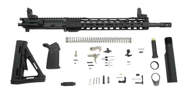PSA 16" 5.56 NATO 1:7 Midlength Nitride 13.5" Lightweight M-LOK MOE EPT Rifle Kit w/ MBUS Sight Set