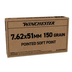 Winchester SG76251P 7.62x51mm 150 Grain Pointed Soft Point (PSP) Ammo, 20 Rounds