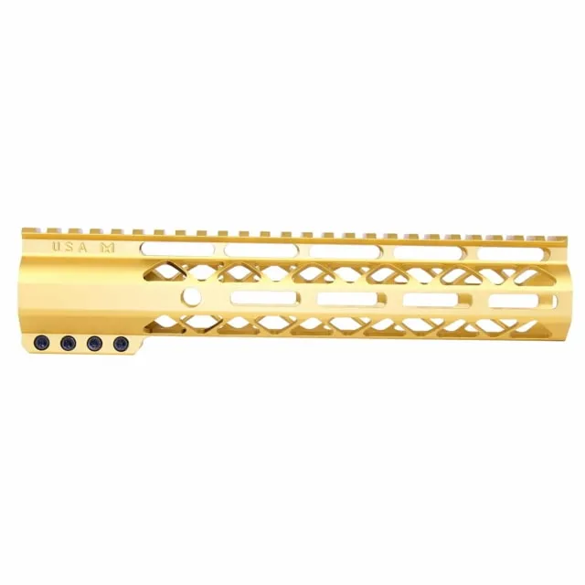 Guntec USA AirLok Series M-LOK Compression Free Floating Handguard w/Monolithic Top Rail 10in Gold
