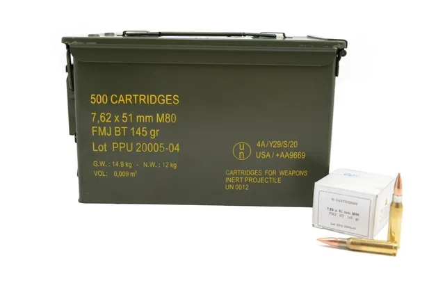 PPU 145 gr FMJBT 7.62x51 Ammunition 500 Round Ammo Can