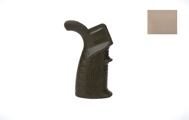 DLG Tactical AR15 Rubberized Grip w/ Beavertail Fingerprin Tan