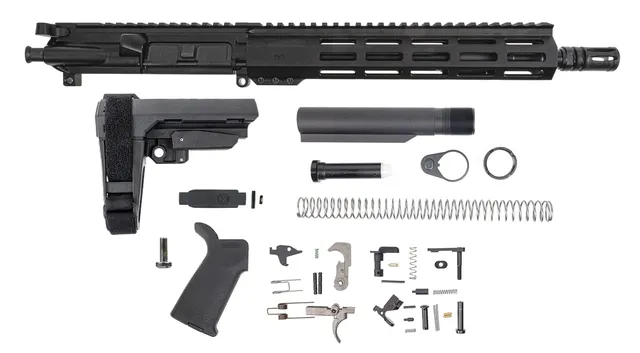 PSA 11.5" 5.56 NATO 1/7 Nitride 10.5" Lightweight Hex M-LOK MOE EPT SBA3 Pistol Kit