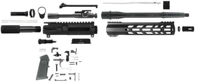 TacFire 5.56x45mm NATO Upper Receiver Part Pistol Kit Black
