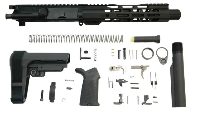 PSA 7.5" 300AAC Blackout 1/7 Nitride 9" Lightweight M-LOK MOE EPT SBA3 Pistol Kit - 5165449760