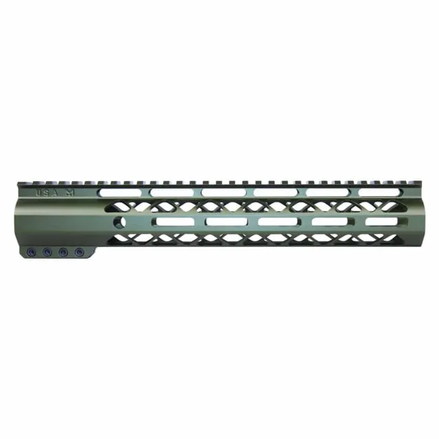 Guntec USA AirLok Series M-LOK Compression Free Floating Handguard w/Monolithic Top Rail 12in Green