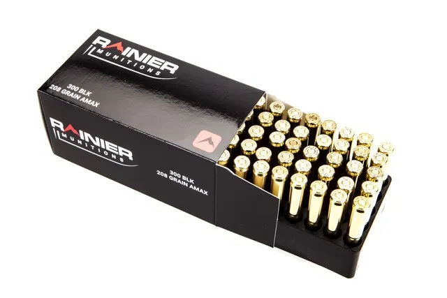 Rainier Munitions 300 BLK 208gr Amax Factory New 50 Rd Box
