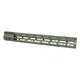Guntec USA MOD LITE Skeletonized Series AR-15 M-LOK Free Floating Handguard w/ Monolithic Top Rail 15in Anodized Green