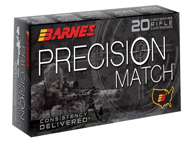 Barnes Bullets Precision 175 gr Open Tip Match Boat Tail .308 Win Ammo, 20/box