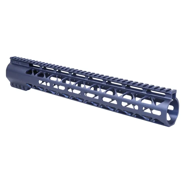 Guntec USA 15in AIR-LOK Series M-LOK Compression Free Floating Handguard With Monolithic Top Rail .308 Cal Anodized Grey
