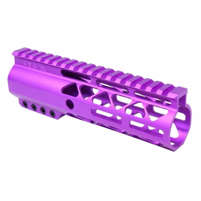 Guntec USA 7in Air-Lok Series M-LOK Compression Free Floating Handguard w/ Monolithic Top Rail Anodized Purple