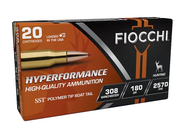 Fiocchi Hyperformance .308 Win 180 gr SST Polymer Tip BT Ammo, 20rds