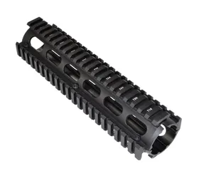Sniper AR .308 2 Piece Drop-In Quad Rail Handguard 8.75in Triangle End Cap DPMS Low Profile Pattern Mid-Length Black