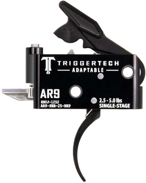 Triggertech AR9 Single-Stage Adaptable Pro Curved Trigger 2.5-5lb Pull Black