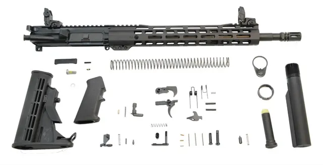 PSA 16" Mid-Length 5.56 NATO 1:7 Nitride 13.5" Lightweight M-LOK Classic Rifle Kit With MBUS Sight Set - 5165448515
