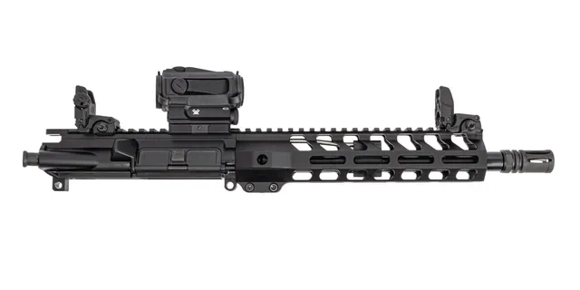 PSA 10.5" Pistol-Length 300AAC Blackout Nitride 9" Lightweight M-LOK Upper No BCG or CH, With MBUS Sight Set & Vortex Sparc