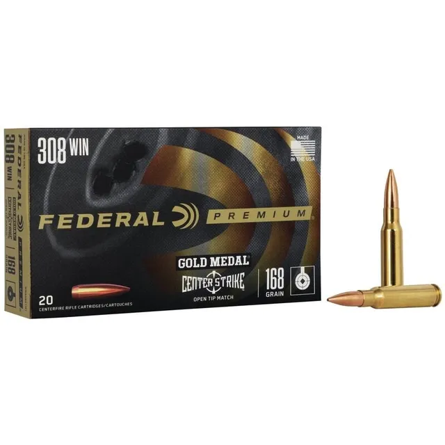 Federal Premium Gold Medal .308 Win 168 gr Ammo OTM