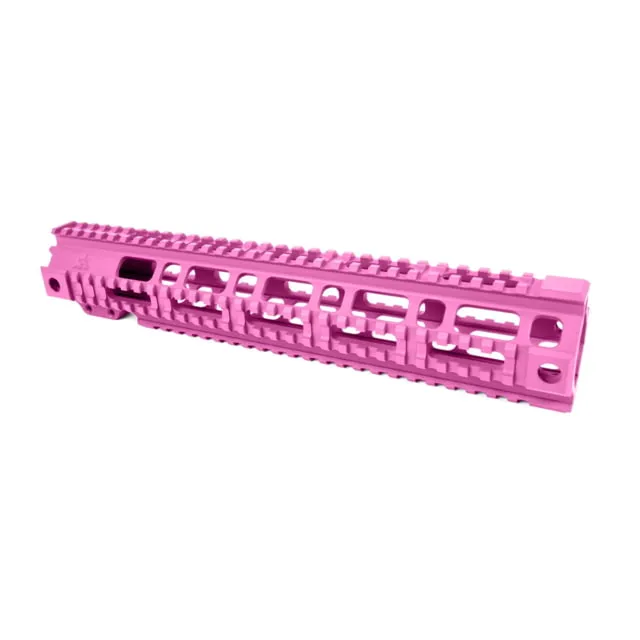AT3 Tactical AR-15 Pro Quad Rail Free Float Handguard Pink 12.5in