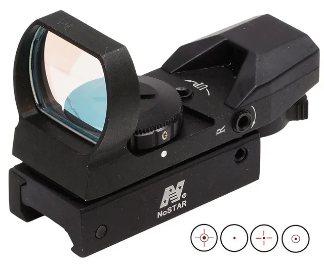 NcStar 1x24x34mm Reflex Sight, Illuminated 4 Pattern 3 MOA Red/Green