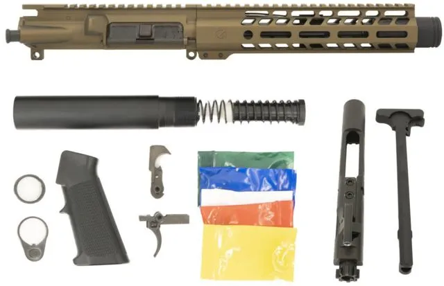 Ghost Firearms Complete Upper Receiver Pistol Lower Parts Kit 5.56mm 7.5in Pistol Length 4150 M4 Barrel 1-7 Twist 9in M-LOK Free Float Hand Guard