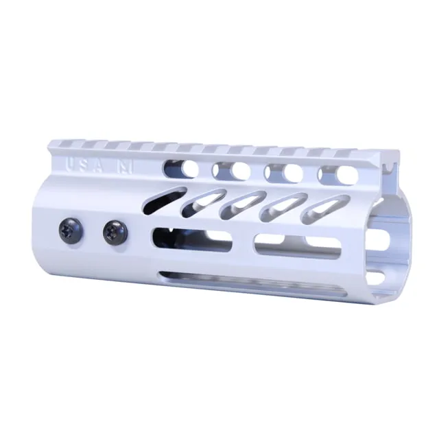 Guntec USA 5" Ultra Lightweight Thin M-LOK Free Floating Handguard w/ Monolithic Top Rail Anodized Clear