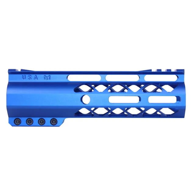 Guntec USA AIR-LOK Series AR-15 M-LOK Compression Free Floating Handguard w/ Monolithic Top Rail Gen 2 7in Anodized Blue