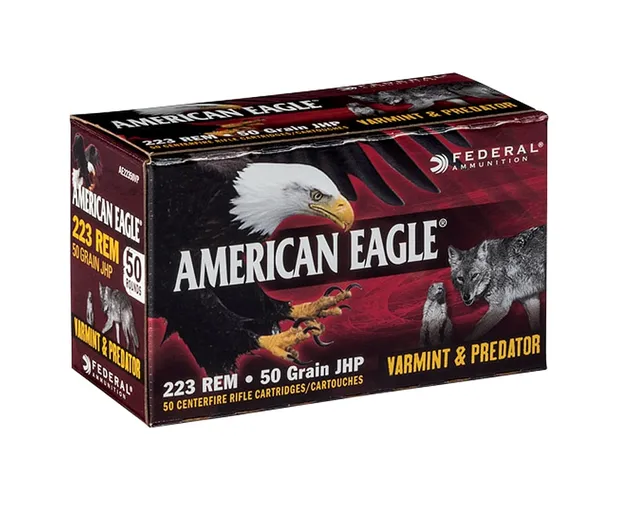 American Eagle 223 Remington 50gr JHP "Varmint/Predator" Ammunition 50rds