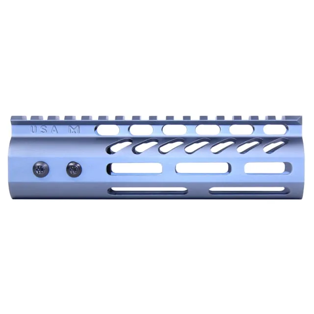 Guntec USA 6.75" ULtra Lightweight Thin M-LOK Free Floating Handguard w/ Monolithic Top Rail Anodized Grey