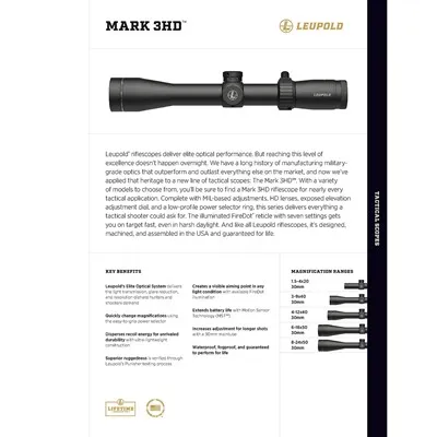 Mark 3HD 6-18x50mm SFP P5 Side Focus TMR Reticle Black