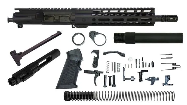 Ghost Firearms Vital Upper Receiver Pistol Lower Parts Kit 7.62x39 10.5in Carbine Light HBAR Barrel 1-10 Twist 9in M-LOK Freefloat Handguard BLK
