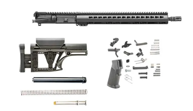 Luth-AR Lightweight Kit Minus Lower Receiver w/ Fixed Stock 5.56mm 26in 16in Light Weight Carbine 1x9 1/2x28Picatinny Key MOD A2 Flash Hider Anodized