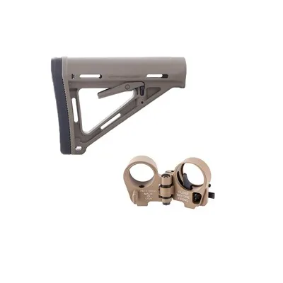 Collapsible AR-15 MOE Stock W/ Folding Stock Adapter FDE