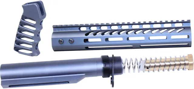 Guntec USA AR-15 10in Pistol Brace Build Kit With Milspec Buffer Tube Anodized Grey
