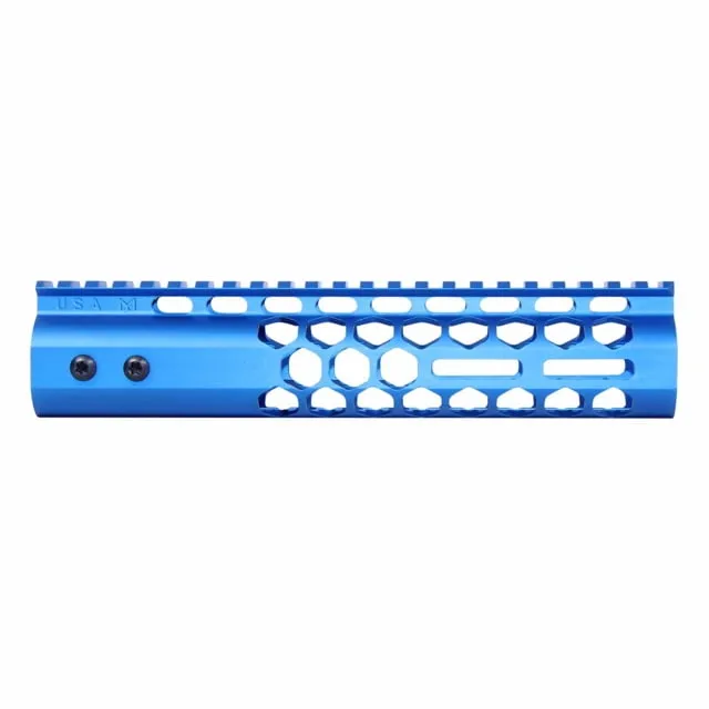 Guntec USA Air Lite Honeycomb Series M-LOK Free Floating Handguard w/Monolithic Top Rail 9in Blue