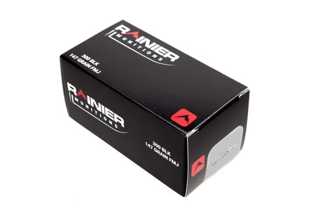 Rainier Munitions 300 BLK 147gr FMJ Factory New 50 Rd Box