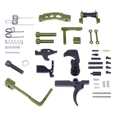 Guntec USA AR-15 Enhanced Lower Parts Kit w/ Upgrades Anodized Green