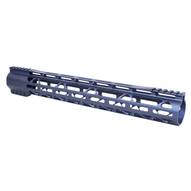Guntec USA AR-308 15in AIR-LOK Series M-LOK Compression Free Floating Handguard With Monolithic Top Rail Gen 2 Anodized Grey