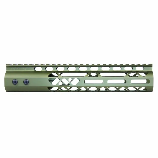 Guntec USA Air Lite M-LOK Free Floating Handguard w/Monolithic Top Rail 10in Green