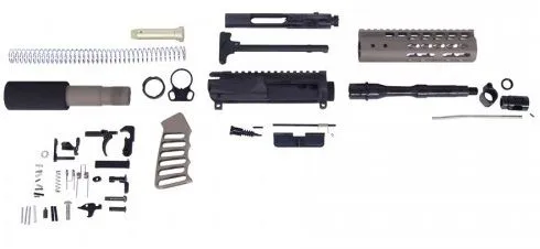 Guntec USA AR-15 5.56 Complete Ultralight Series Pistol Kit No Lower Flat Dark Earth