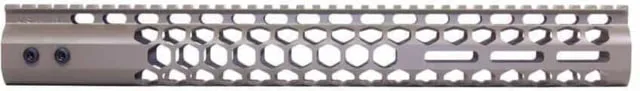 Guntec USA AR-15 15in Air Lite Series Honeycomb M-LOK Free Floating Handguard w/ Monolithic Top Rail Flat Dark Earth
