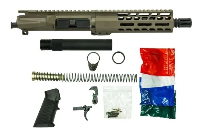 Ghost Firearms Upper Receiver Pistol Lower Parts Kit .300 Blackout 7.5in Pistol 4150 Moly Steel Barrel 1-8 Twist 7in M-LOK Free Float Hand Guard A2