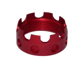 Presma Aluminum Castle Nut for .223/5.56/.308 Buffer Tube Receiver End Plates Red