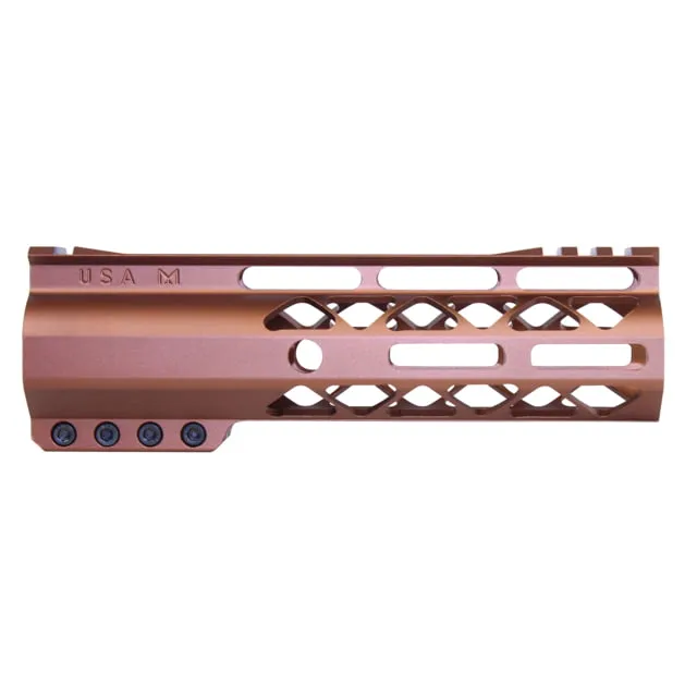 Guntec USA AIR-LOK Series AR-15 M-LOK Compression Free Floating Handguard w/ Monolithic Top Rail Gen 2 7in Anodized Bronze