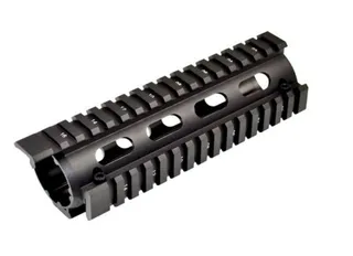 Sniper 2 Piece Drop In Quad Rail Handguard 6.7 in Carbine Length w/ Extended Top Rail for .223 and 5.56 Fits 6.75 in To 7 in Black